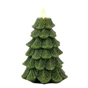 Luminara Chalky Green Christmas Tree Flameless LED Candle 6.5in Holiday New